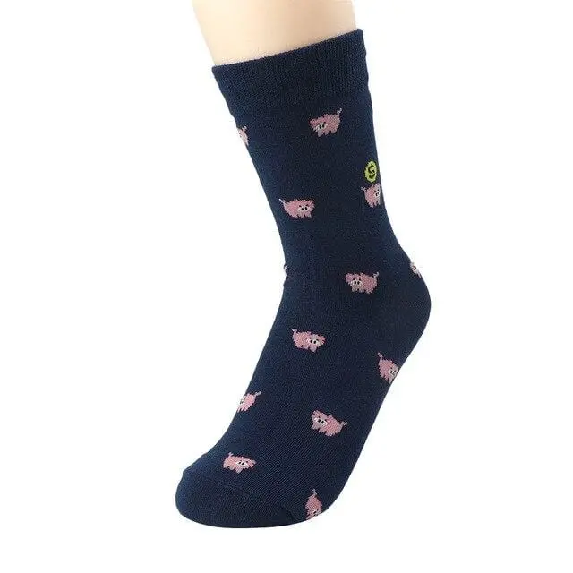 1 Pair Cute Small Animal Cartoon Socks Spring Autumn Cotton Casual Socks With Prints Little Piggy Chausette Femme 3