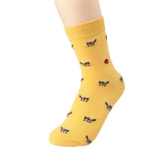 1 Pair Cute Small Animal Cartoon Socks Spring Autumn Cotton Casual Socks With Prints Little Piggy Chausette Femme 4