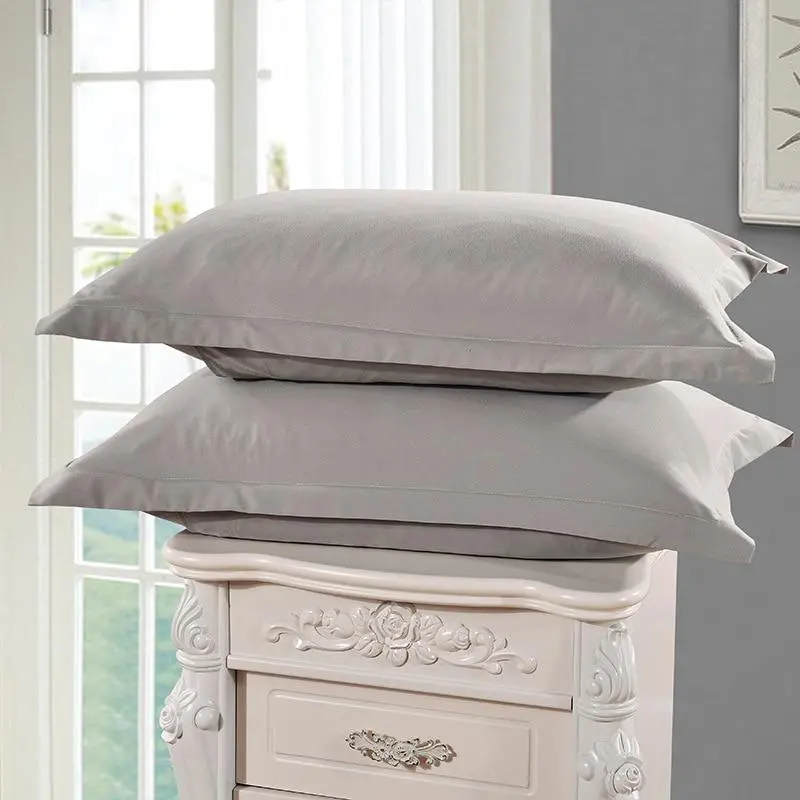 1 Piece Pure Grey Color Pillowcase Brief Style 100% Polyester Pillow Case For Bedroom Solid Color Pillow Cases 48Cm*74Cm Xf336-3 1