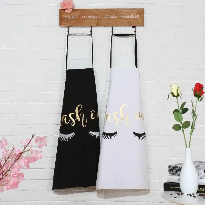 1Pcs Fashion Bronzing Cotton Apron Women Adult Bibs Home Cooking Baking Coffee Shop Cleaning Aprons Kitchen Accessories 1