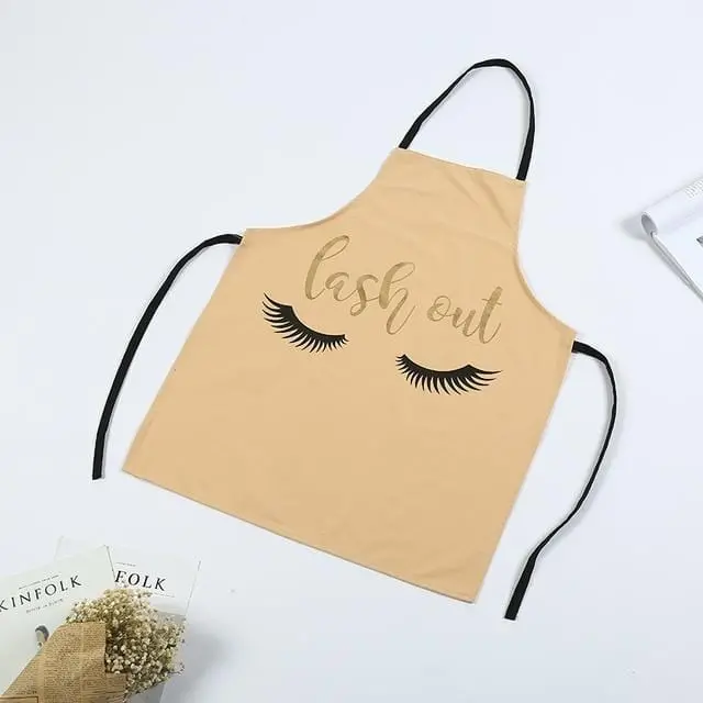 1Pcs Fashion Bronzing Cotton Apron Women Adult Bibs Home Cooking Baking Coffee Shop Cleaning Aprons Kitchen Accessories 14