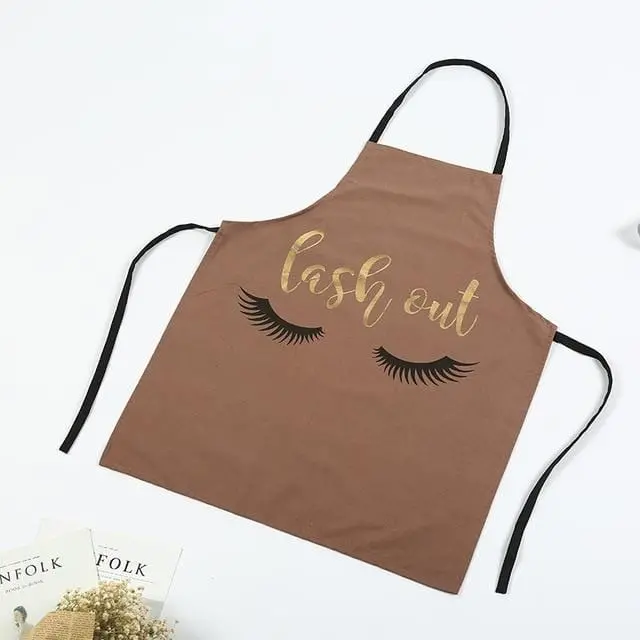 1Pcs Fashion Bronzing Cotton Apron Women Adult Bibs Home Cooking Baking Coffee Shop Cleaning Aprons Kitchen Accessories 17