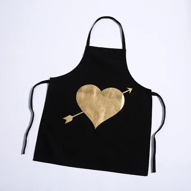 1Pcs Fashion Bronzing Cotton Apron Women Adult Bibs Home Cooking Baking Coffee Shop Cleaning Aprons Kitchen Accessories 19