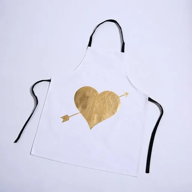 1Pcs Fashion Bronzing Cotton Apron Women Adult Bibs Home Cooking Baking Coffee Shop Cleaning Aprons Kitchen Accessories 20