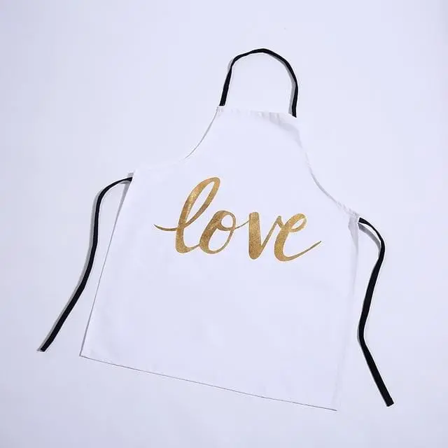 1Pcs Fashion Bronzing Cotton Apron Women Adult Bibs Home Cooking Baking Coffee Shop Cleaning Aprons Kitchen Accessories 21