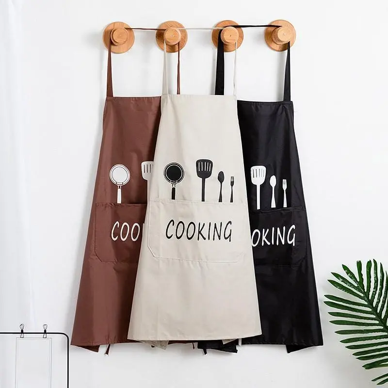 1Pcs Striped Waterproof Polyester Apron Woman Adult Bibs Home Cooking Baking Coffee Shop Cleaning Aprons Kitchen Accessory 46212 1