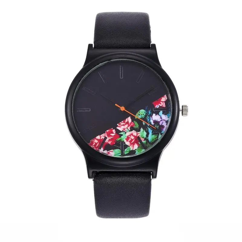 2018 Black Flower Watch Women Watches Ladies Brand Luxury Famous Female Clock Quartz Watch Wrist Relogio Feminino Montre Femme 1