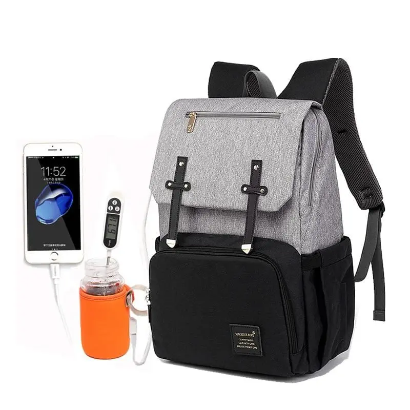 2019 Diaper Bag Mummy Daddy Backpack Baby Stroller Bag Waterproof Oxford Handbag Nursing Nappy Bag Kits Usb Rechargeable Holder 1