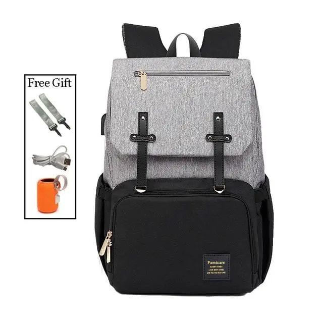 2019 Diaper Bag Mummy Daddy Backpack Baby Stroller Bag Waterproof Oxford Handbag Nursing Nappy Bag Kits Usb Rechargeable Holder 2