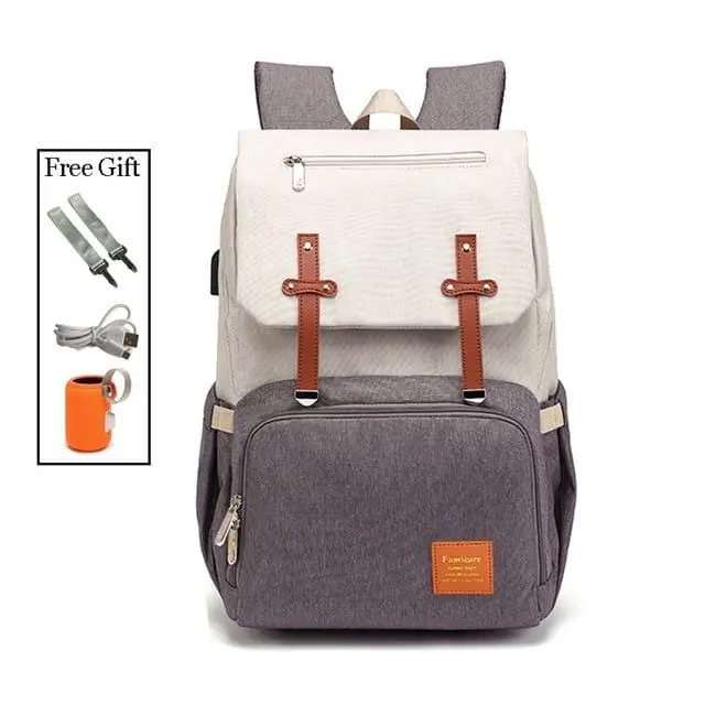 2019 Diaper Bag Mummy Daddy Backpack Baby Stroller Bag Waterproof Oxford Handbag Nursing Nappy Bag Kits Usb Rechargeable Holder 5
