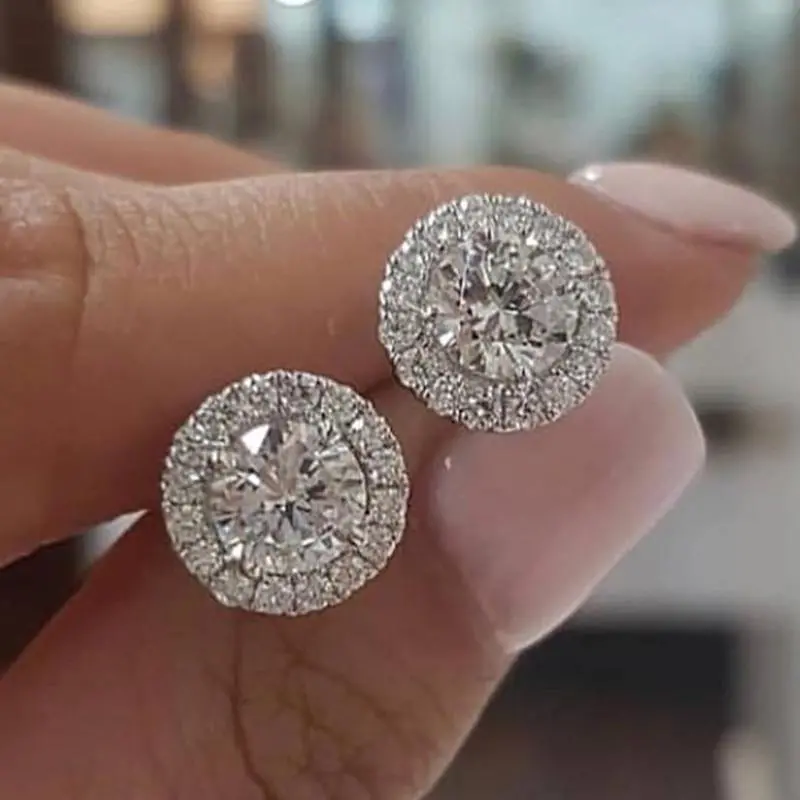 2019 Fashion Luxury 925 Sterling Silver 6Mm Small Zircon Stud Earing Earrings For Women Christmas Gift Korean Jewelry E232 1
