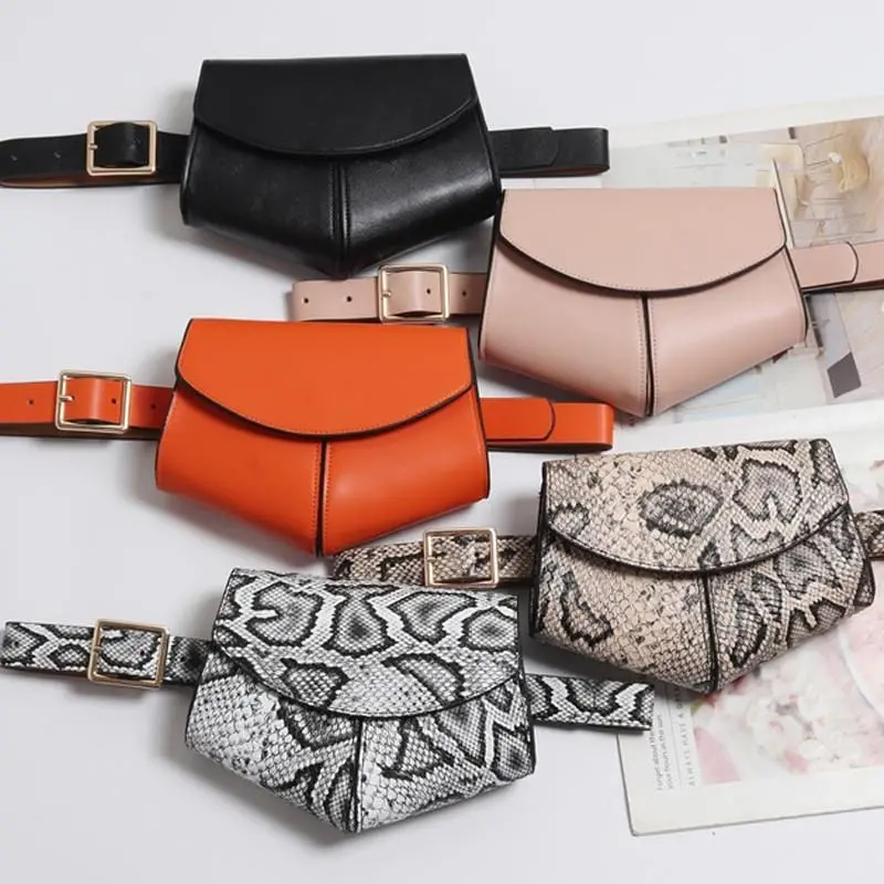 2019 New Fanny Pack Women Waist Belt Bag Serpentine Vintage Waist Bags Girl Fashion Bum Pouch Phone Leather Chest Packss Lw0808 1