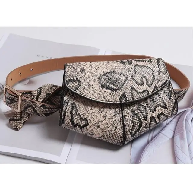 2019 New Fanny Pack Women Waist Belt Bag Serpentine Vintage Waist Bags Girl Fashion Bum Pouch Phone Leather Chest Packss Lw0808 4