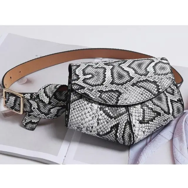 2019 New Fanny Pack Women Waist Belt Bag Serpentine Vintage Waist Bags Girl Fashion Bum Pouch Phone Leather Chest Packss Lw0808 5