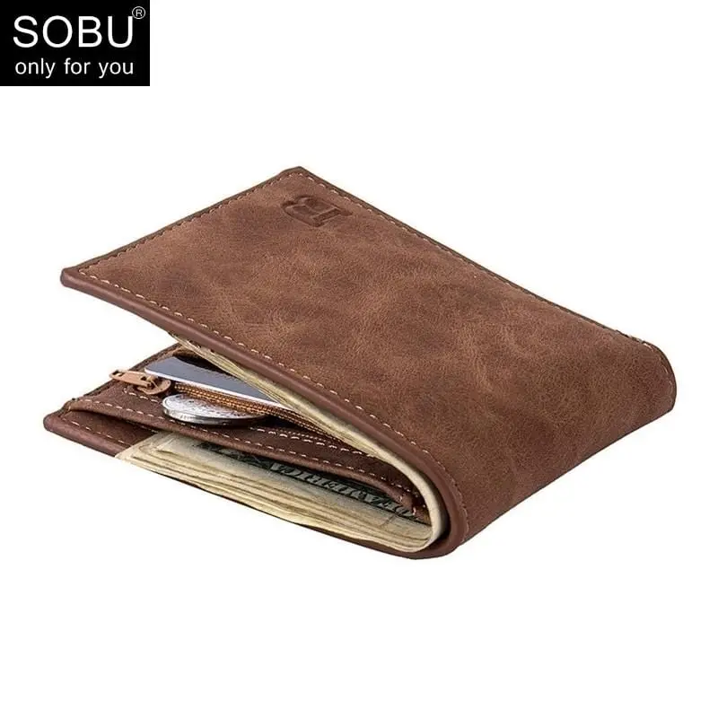 2019 New Men Wallets Small Money Purses Wallets New Design Dollar Price Top Men Thin Wallet With Coin Bag Zipper Wallet L027 1