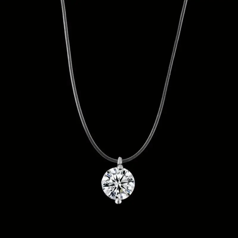 2019 New Mermaid Tear Necklace Meteorite Pendant Transparent Fishing Line Invisible Women's Necklace Jewelry Clavicle Chain 1