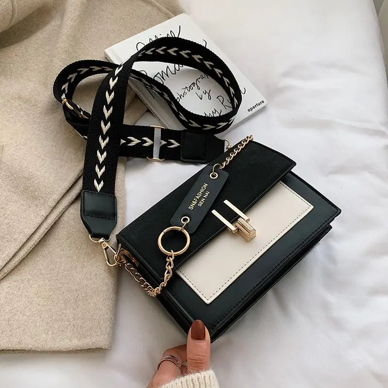 2019 New Mini Handbags Women Fashion Ins Ultra Fire Retro Wide Shoulder Strap Messenger Bag Purse Simple Style Crossbody Bags 1