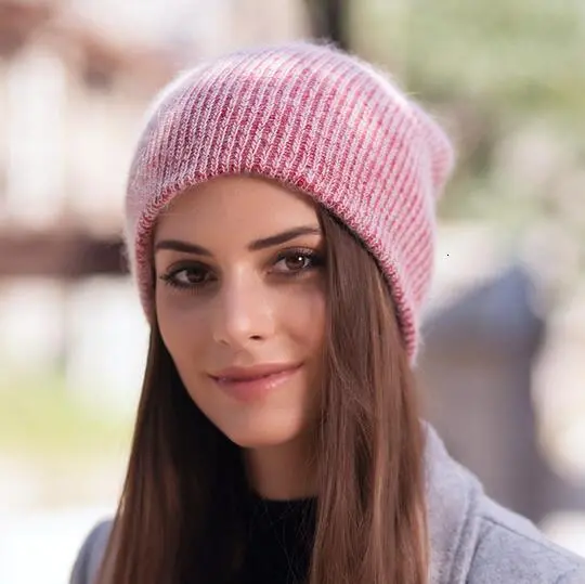 2019 New Simple Rabbit Fur Beanie Hat For Women Winter Skullies Warm Gravity Falls Cap Gorros Female Cap 4