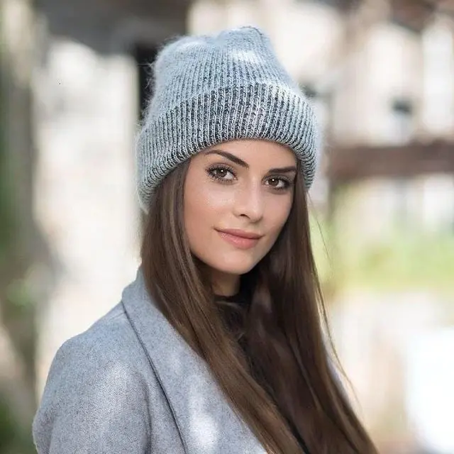 2019 New Simple Rabbit Fur Beanie Hat For Women Winter Skullies Warm Gravity Falls Cap Gorros Female Cap 7