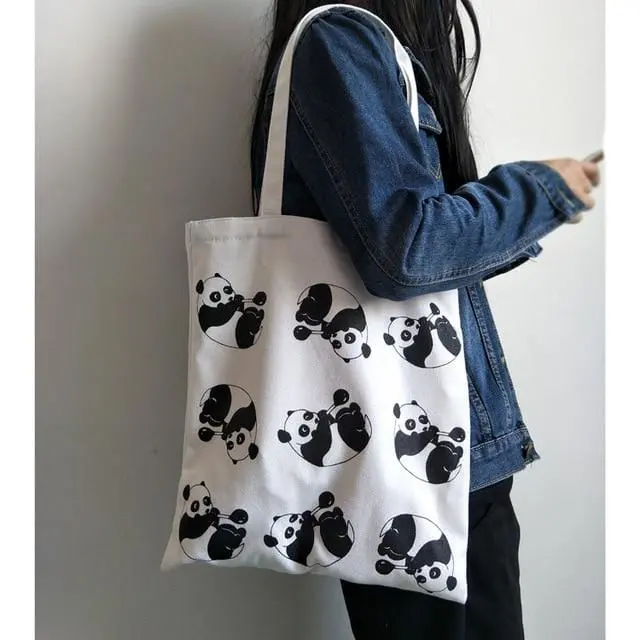 2019 New Women Canvas Bags Eco Reusable Shopping Bags With Zipper Foldable Shoulder Bag Girls Students Casual Handbag Tote 11