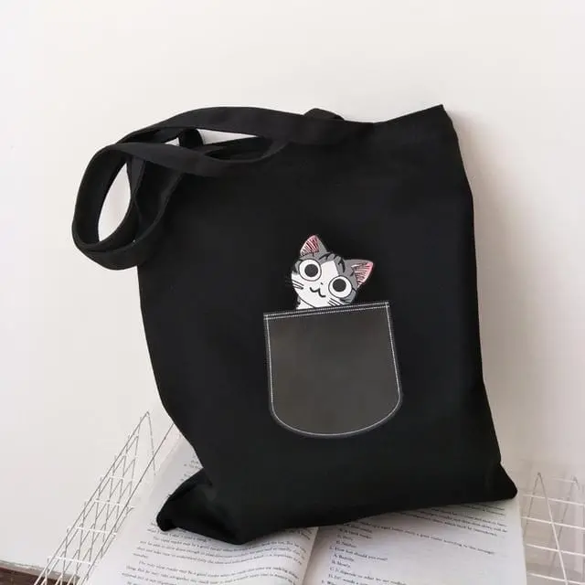 2019 New Women Canvas Bags Eco Reusable Shopping Bags With Zipper Foldable Shoulder Bag Girls Students Casual Handbag Tote 20