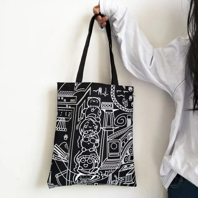2019 New Women Canvas Bags Eco Reusable Shopping Bags With Zipper Foldable Shoulder Bag Girls Students Casual Handbag Tote 21