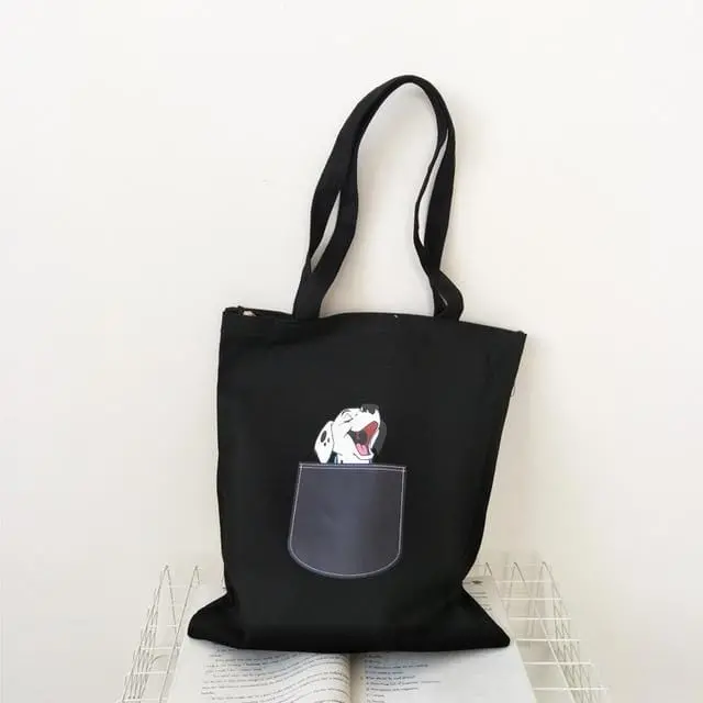2019 New Women Canvas Bags Eco Reusable Shopping Bags With Zipper Foldable Shoulder Bag Girls Students Casual Handbag Tote 21