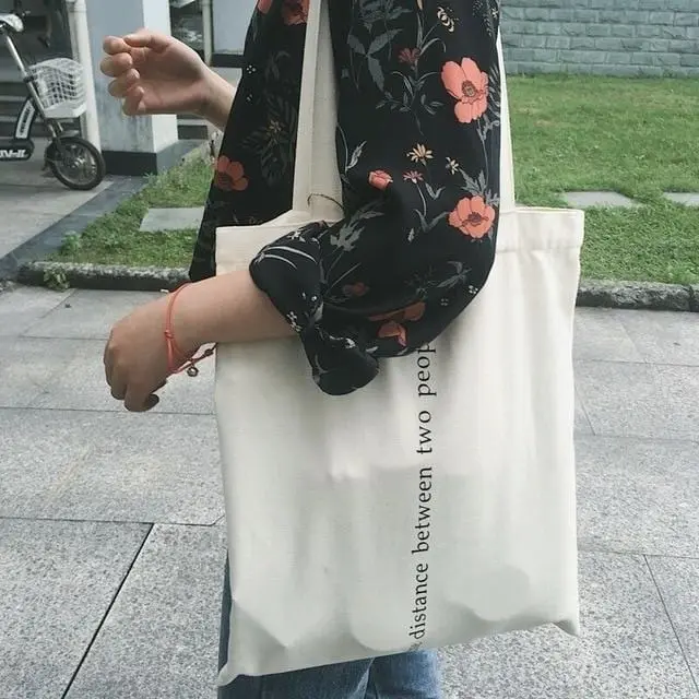 2019 New Women Canvas Bags Eco Reusable Shopping Bags With Zipper Foldable Shoulder Bag Girls Students Casual Handbag Tote 8