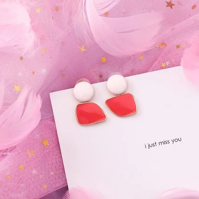 2019 Pink Earrings Korean Flower Sweet Geometric Earring Simulated Pearl Pendientes Mujer For Women Tassel Ear Jewelry Brincos 10