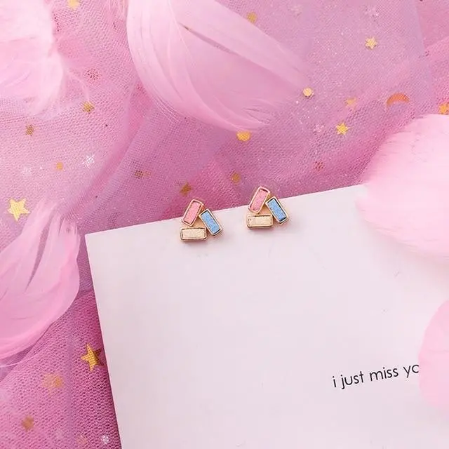 2019 Pink Earrings Korean Flower Sweet Geometric Earring Simulated Pearl Pendientes Mujer For Women Tassel Ear Jewelry Brincos 13