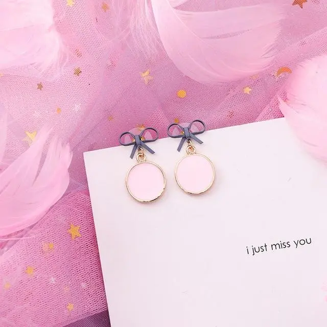 2019 Pink Earrings Korean Flower Sweet Geometric Earring Simulated Pearl Pendientes Mujer For Women Tassel Ear Jewelry Brincos 14