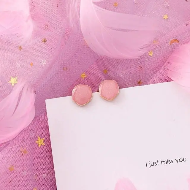2019 Pink Earrings Korean Flower Sweet Geometric Earring Simulated Pearl Pendientes Mujer For Women Tassel Ear Jewelry Brincos 15