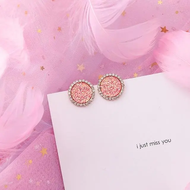 2019 Pink Earrings Korean Flower Sweet Geometric Earring Simulated Pearl Pendientes Mujer For Women Tassel Ear Jewelry Brincos 15