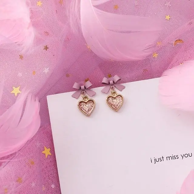 2019 Pink Earrings Korean Flower Sweet Geometric Earring Simulated Pearl Pendientes Mujer For Women Tassel Ear Jewelry Brincos 24