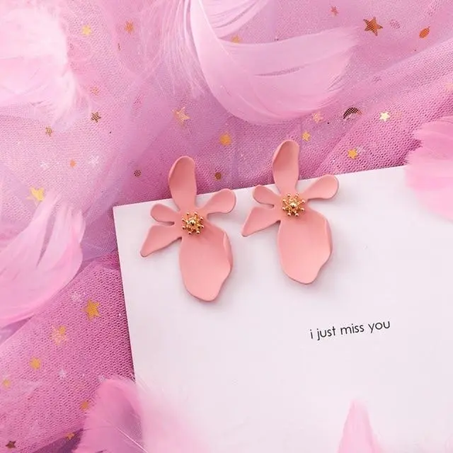 2019 Pink Earrings Korean Flower Sweet Geometric Earring Simulated Pearl Pendientes Mujer For Women Tassel Ear Jewelry Brincos 28