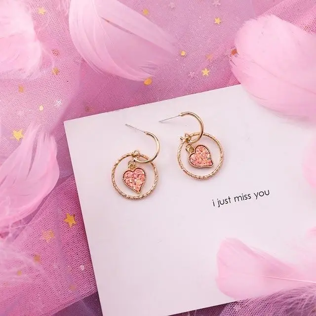 2019 Pink Earrings Korean Flower Sweet Geometric Earring Simulated Pearl Pendientes Mujer For Women Tassel Ear Jewelry Brincos 30