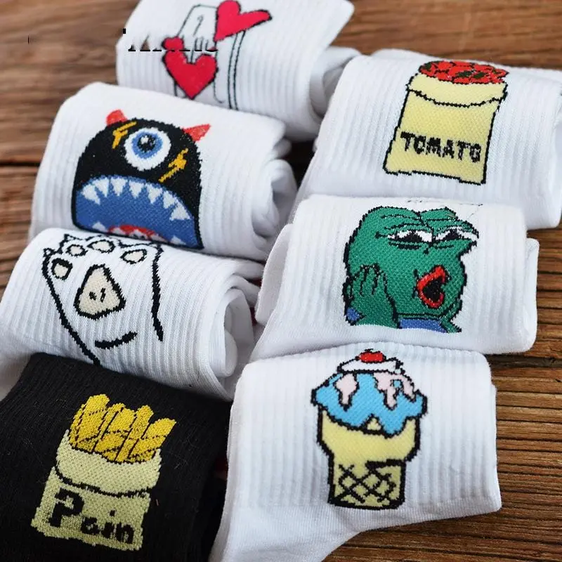 2019 Spring/Summer New Happy Japan South Korea Harajuku Style High Street Funny Socks Cotton Alphabet Women's Socks College Wind 1