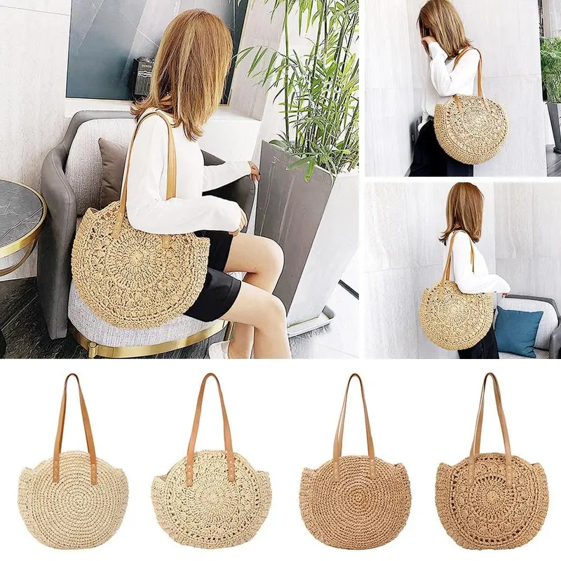 2020 Beach Straw Bag Bohemian Summer Rattan Handbag New Fashion Travel Ladies Handbag Shoulder Bag Bolsos De Mimbres Paja 1