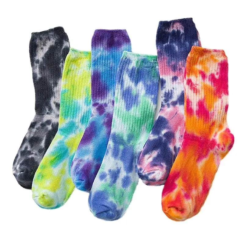 2020 Cotton Skate Socks Men Women Sock Knee-High Funny Cycling Running Hiking Tie Dye Sox Harajuku Hip Hop Happy Socks 1