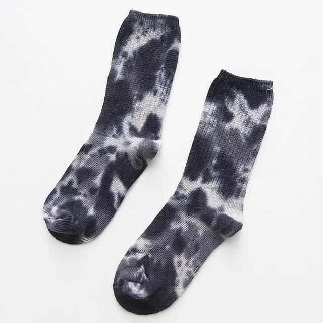 2020 Cotton Skate Socks Men Women Sock Knee-High Funny Cycling Running Hiking Tie Dye Sox Harajuku Hip Hop Happy Socks 5