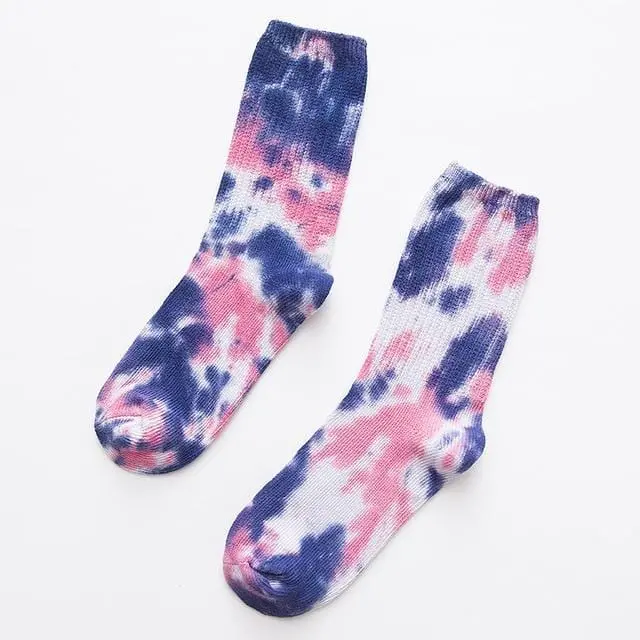 2020 Cotton Skate Socks Men Women Sock Knee-High Funny Cycling Running Hiking Tie Dye Sox Harajuku Hip Hop Happy Socks 5