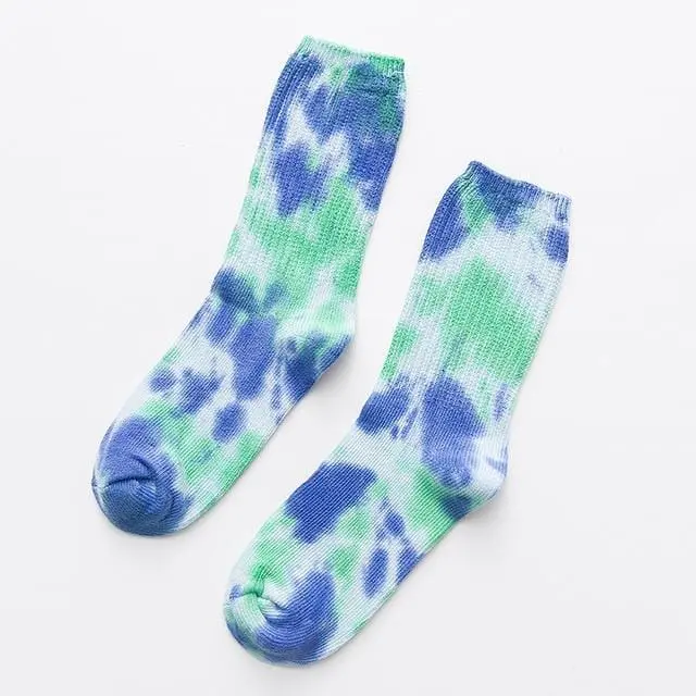 2020 Cotton Skate Socks Men Women Sock Knee-High Funny Cycling Running Hiking Tie Dye Sox Harajuku Hip Hop Happy Socks 6