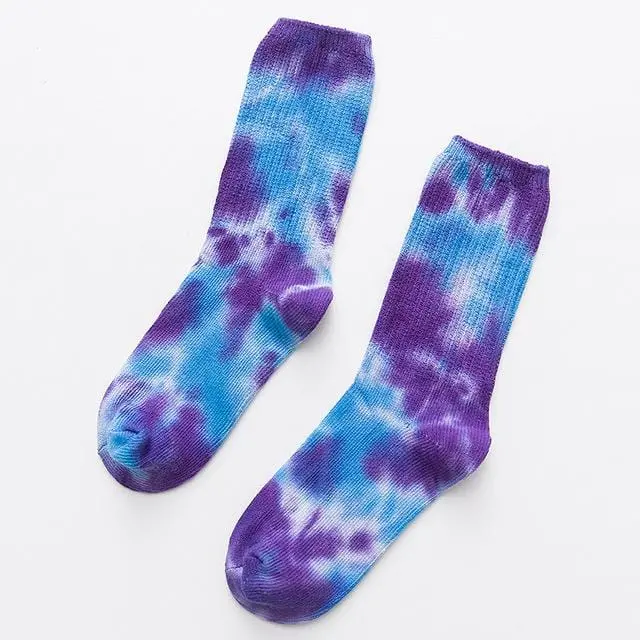 2020 Cotton Skate Socks Men Women Sock Knee-High Funny Cycling Running Hiking Tie Dye Sox Harajuku Hip Hop Happy Socks 7