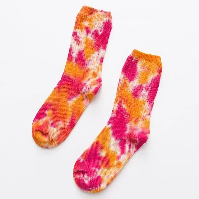 2020 Cotton Skate Socks Men Women Sock Knee-High Funny Cycling Running Hiking Tie Dye Sox Harajuku Hip Hop Happy Socks 9