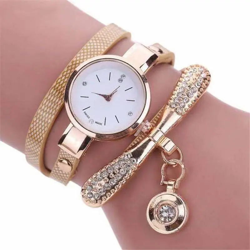 2020 Moda Casual Feminino Relógios Pulseira Relógio Feminino Relogio Couro Strass Analógico Relógio De Pulso De Quartzo Feminino Montre 1