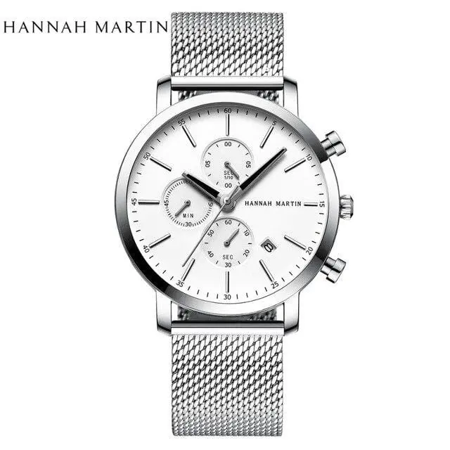 2020 New Black Stainless Steel Mesh Wristwatch High Quality Multi-Function Calendar Men's Top Brand Luxury Watches Drop Shipping 4