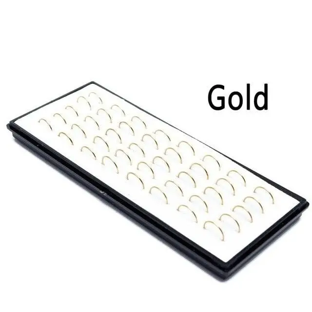 (40Pcs/Box) Fashion Body Jewelry 9*0.6Mm Colorful Stainless Steel Nose Hoop Nose Ring Stud Punk Style Body Piercing Jewelry 3