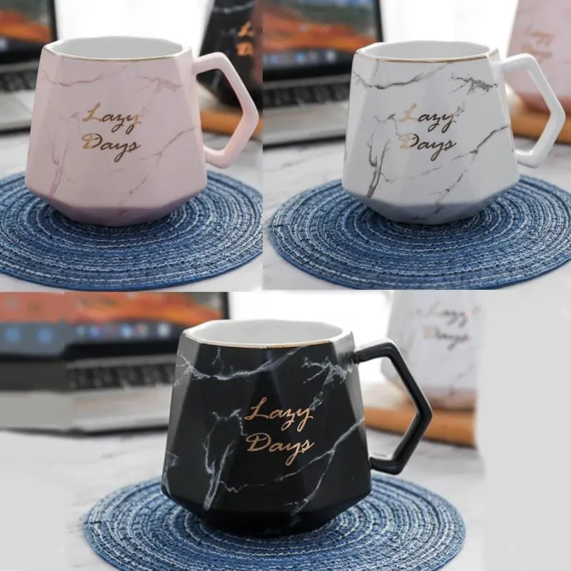 450Ml Marble Ceramic Mug Travel Coffee Milk Tea Cups Creative Office Business Large Capacity Cup 1