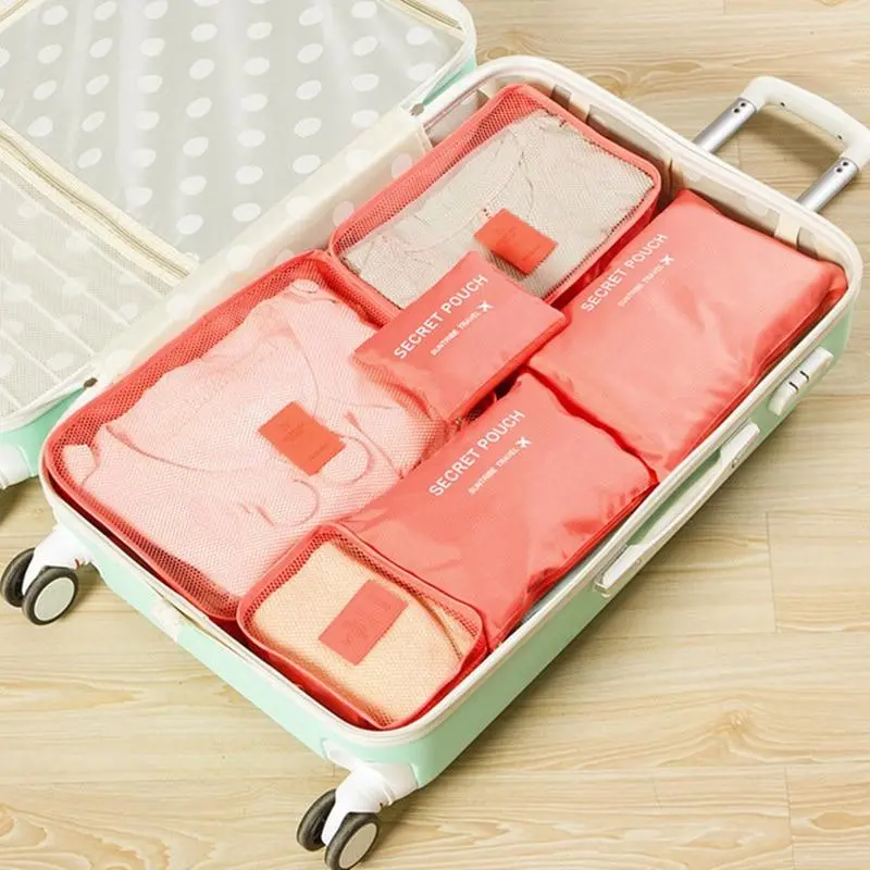 6Pcs/Set High Quality Oxford Cloth Travel Luggage Organizer Bag Women Men Packing Cube For Clothing Wardrobe Suitcase Tidy Pouch 1