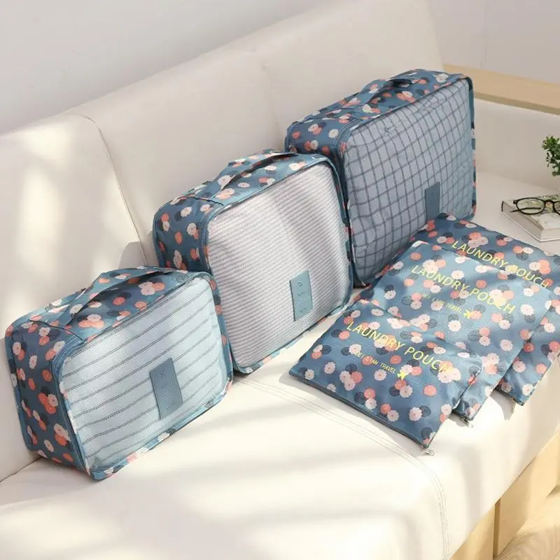 6Pcs/Set Travel Organizer Storage Bags Portable Luggage Organizer Clothes Tidy Pouch Suitcase Packing Laundry Bag Storage Case 1